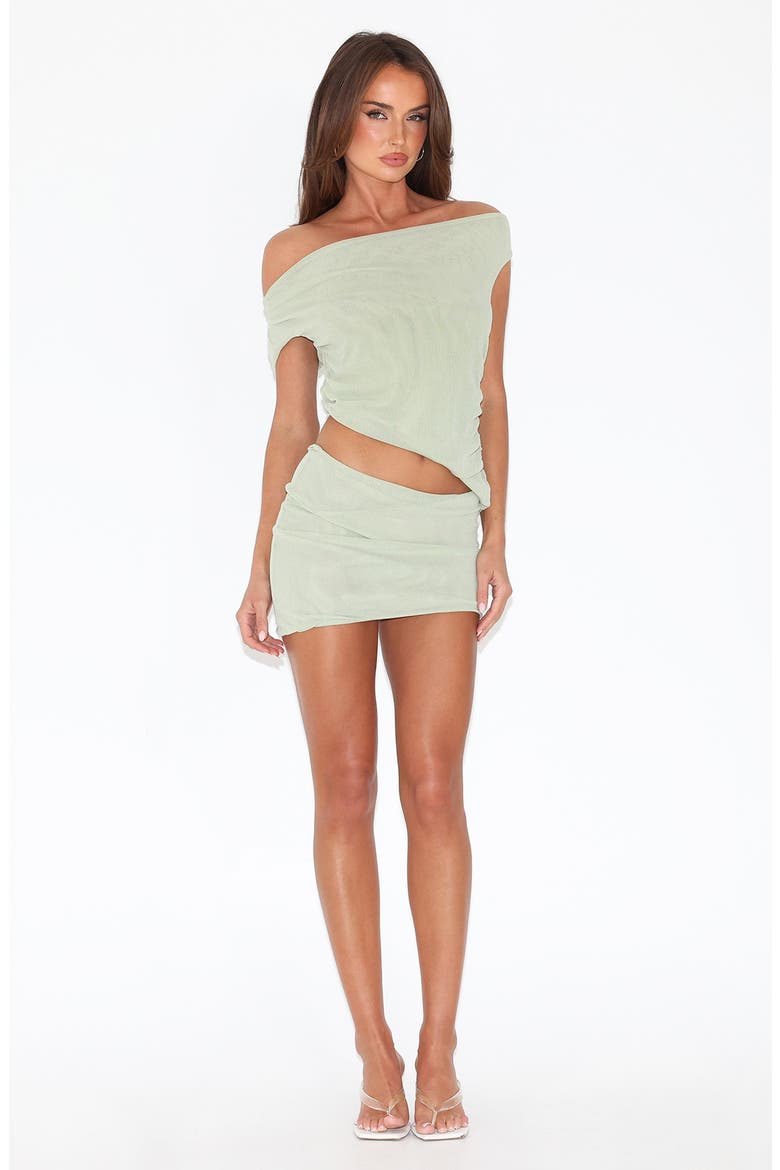 Cobi Sparkle Low Rise Miniskirt, Alternate, color, GREEN SAGE GLITTER