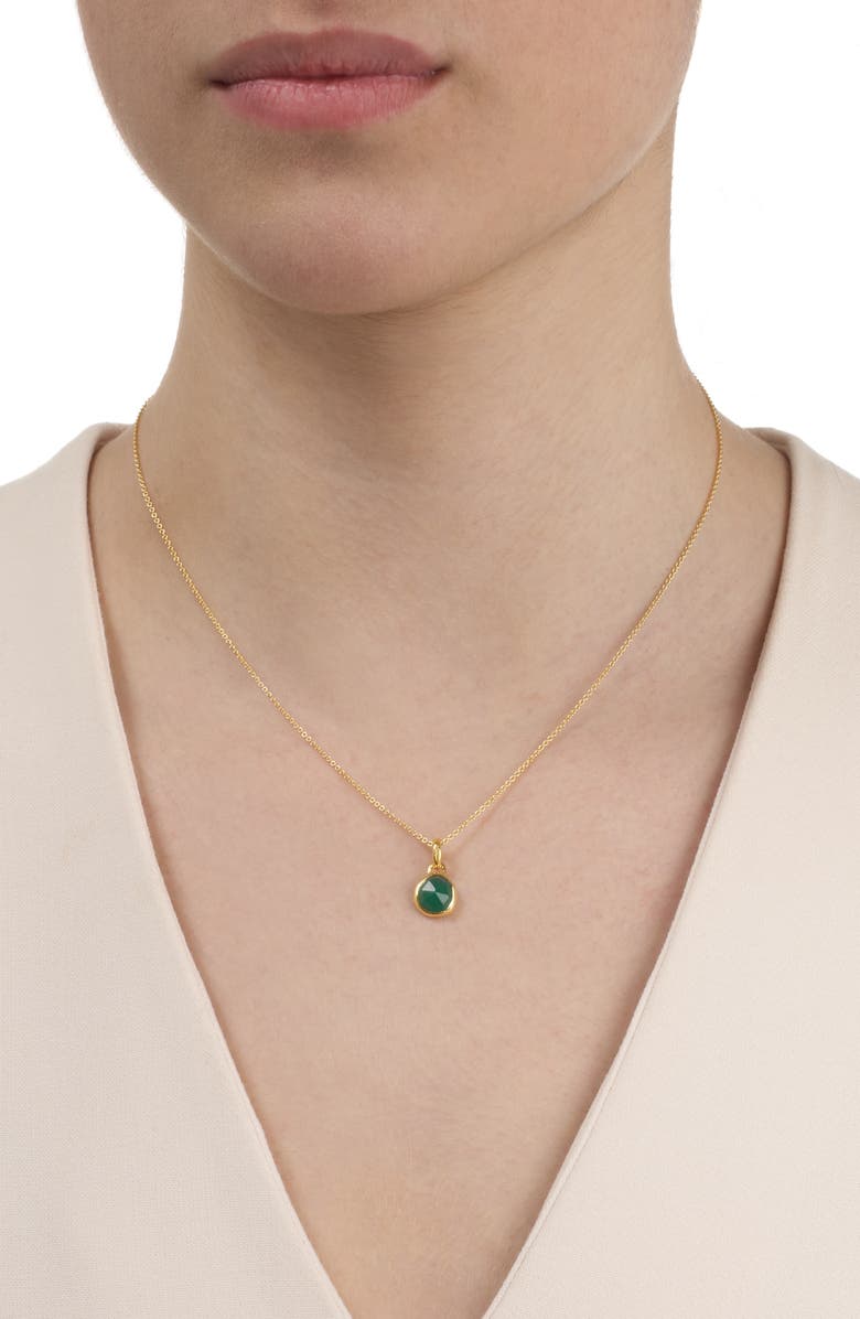 Monica Vinader Siren Bezel Pendant Charm, Alternate, color, Gold/ Green Onyx