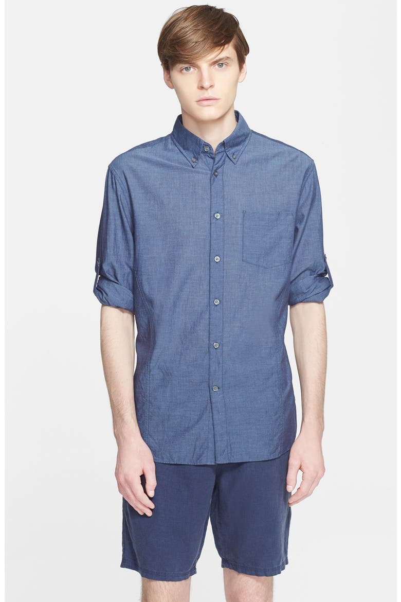 Slim Fit Sport Shirt, Main, color, MARINE