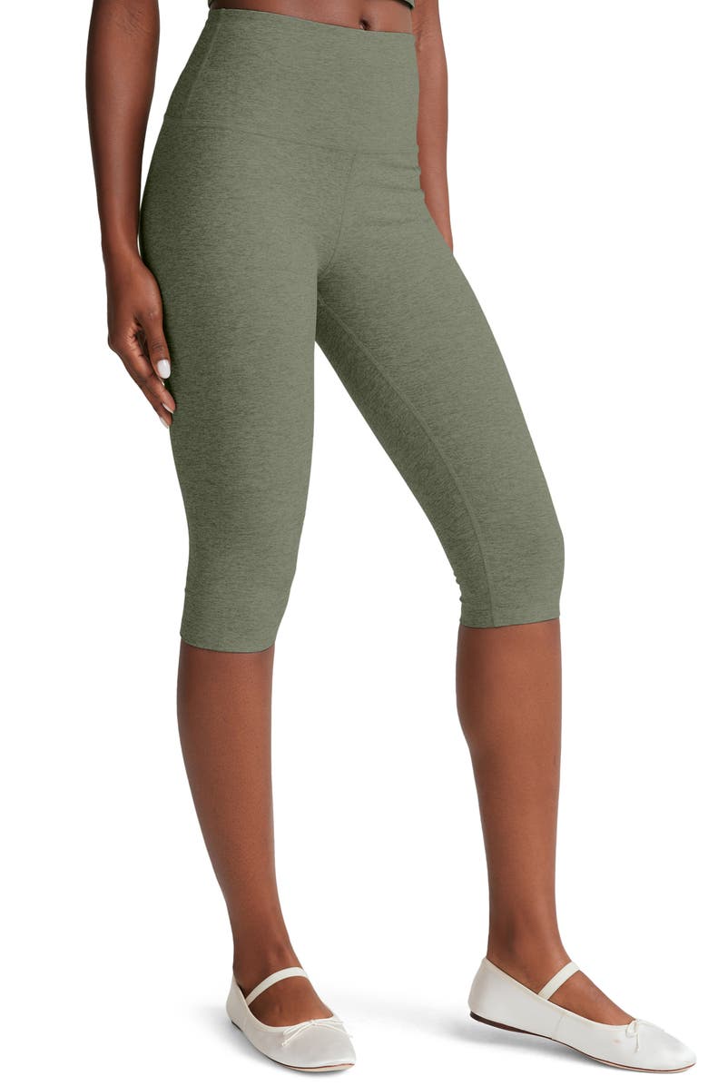 Beyond Yoga High Waist Crop Leggings, Alternate, color, Sage Heather