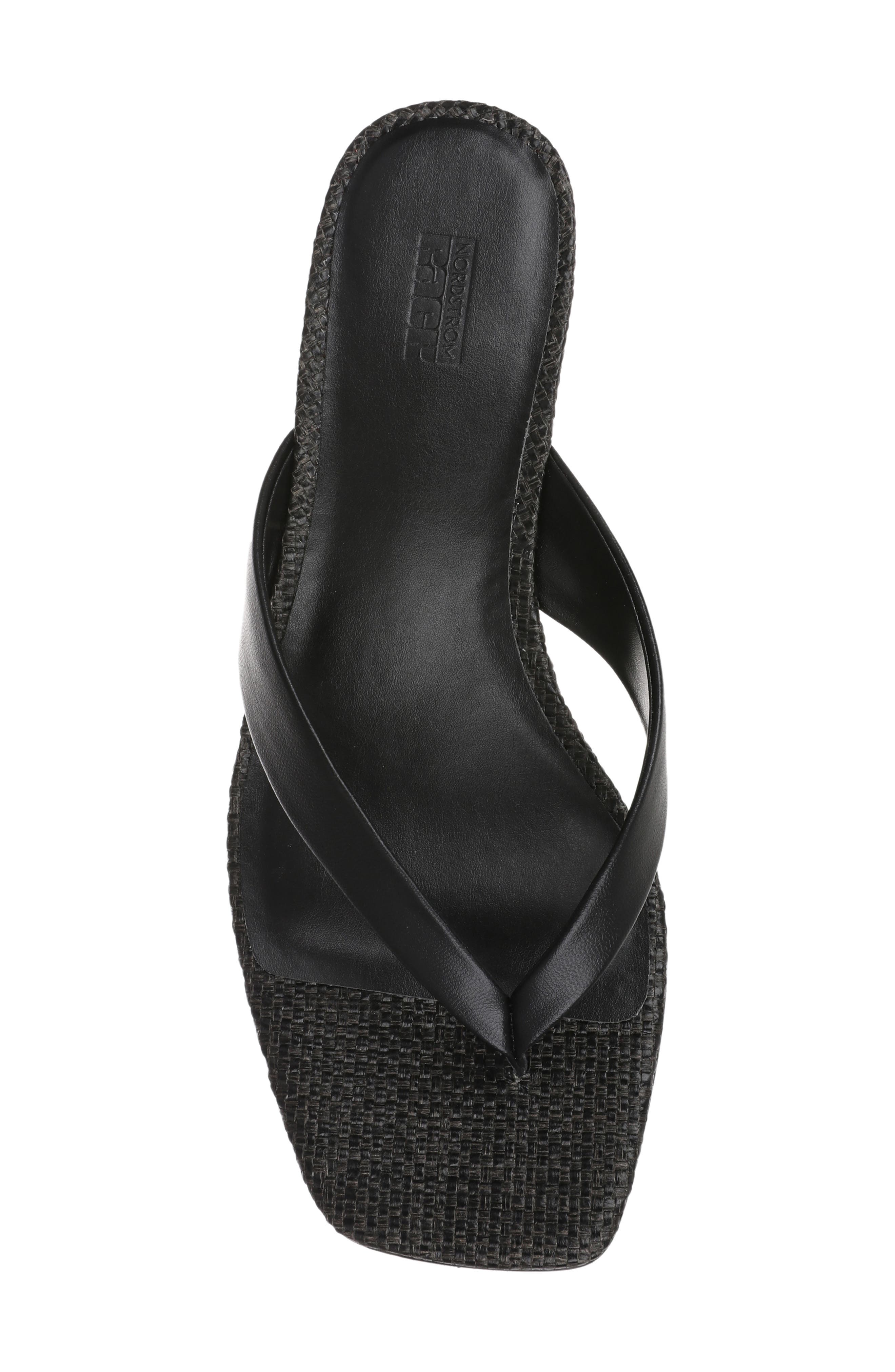 NORDSTROM RACK Shellie Wedge Sandal, Alternate, color, Black