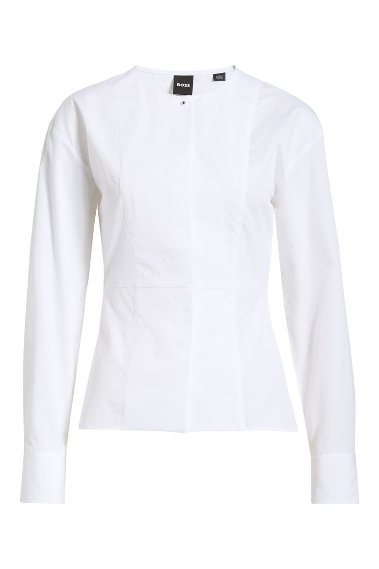 Cotton Peplum Top, Alternate, color, BRIGHT WHITE