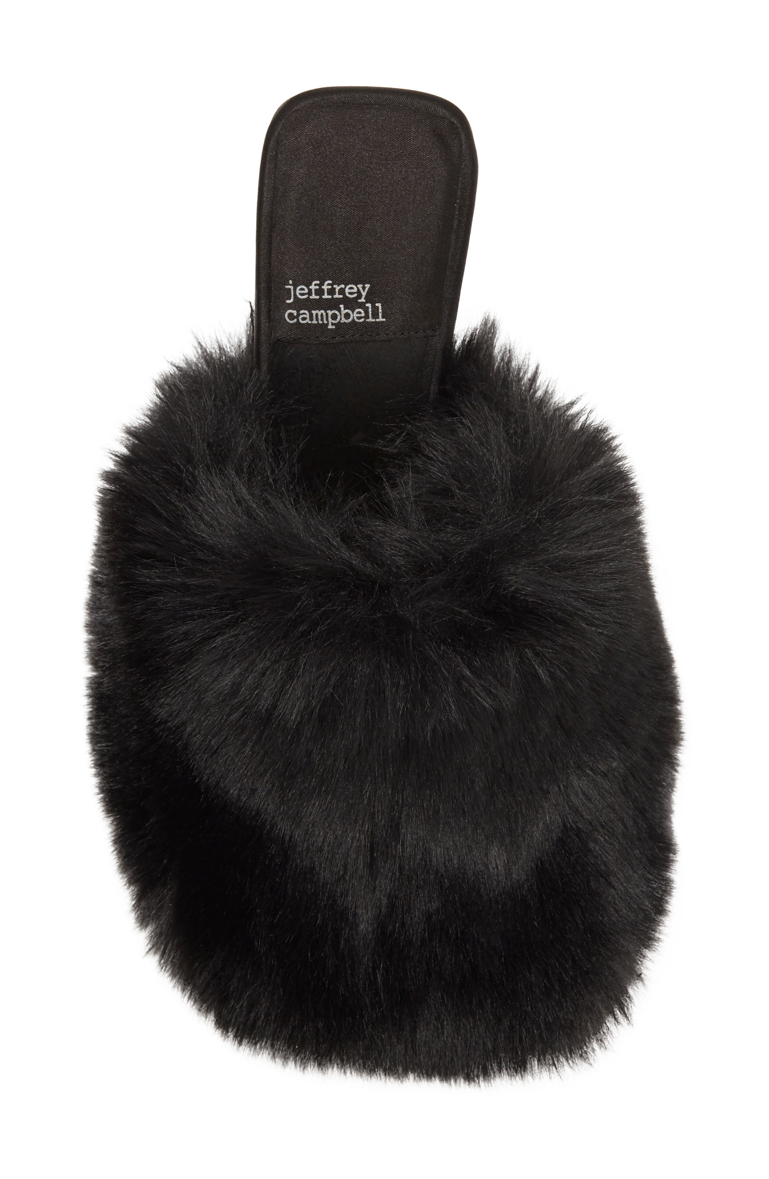 Jeffrey Campbell Binx Faux Fur Sandal, Alternate, color, 