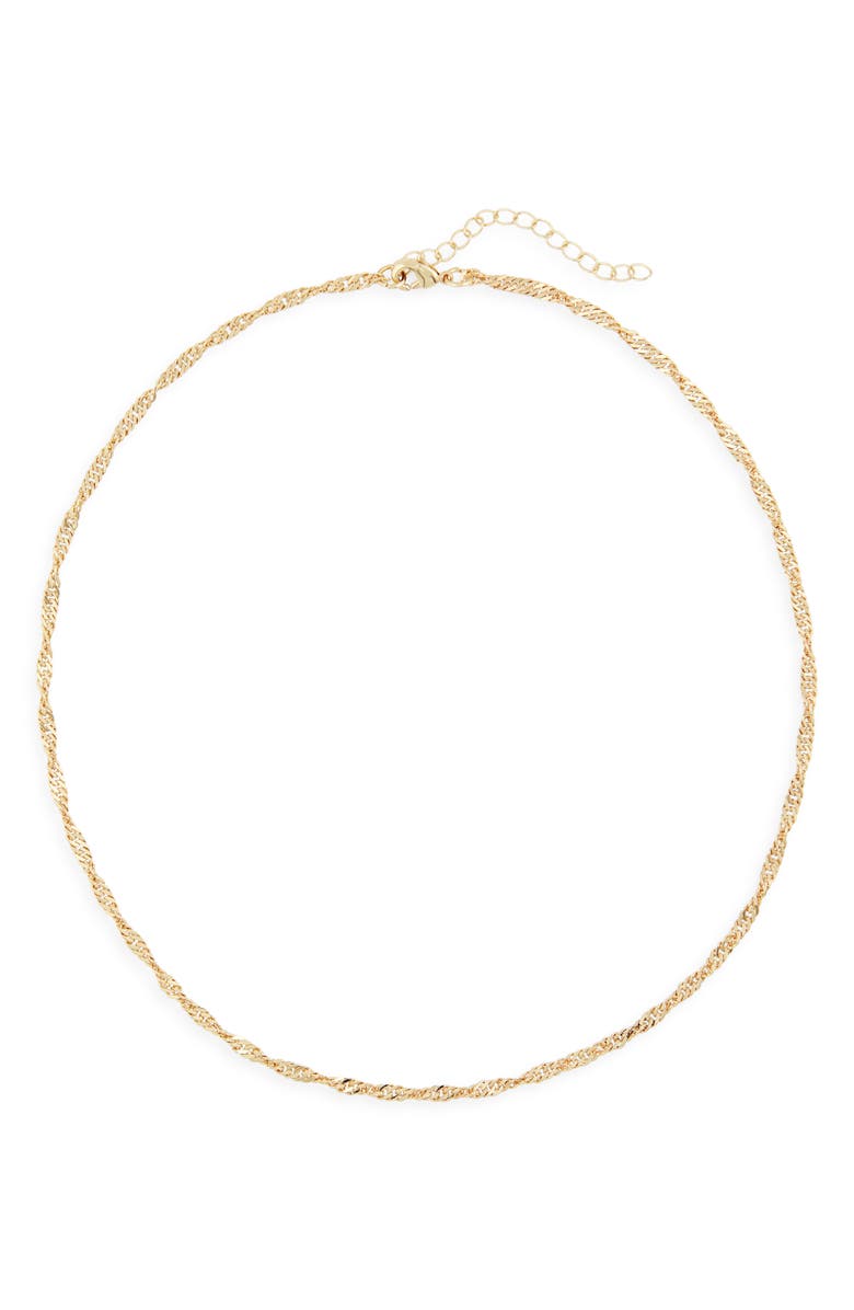 NORDSTROM RACK Singapore Chain Necklace, Main, color, Gold