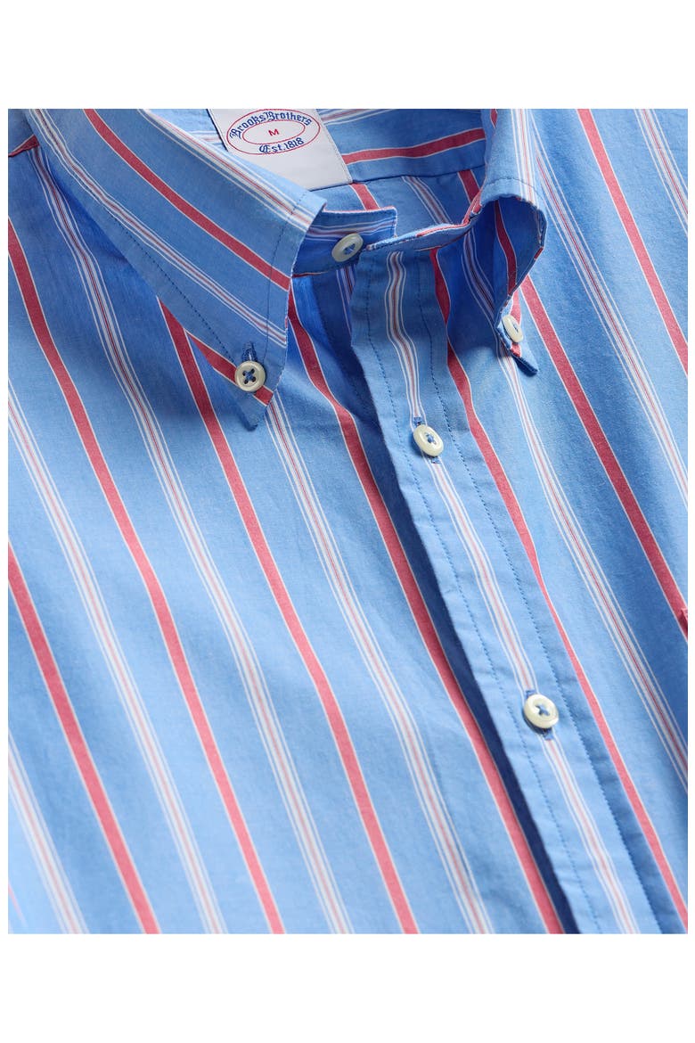 Friday Regular Fit Stripe Cotton Poplin Button-Down Shirt, Alternate, color, PALACE BLUE CARDINAL STRIPE