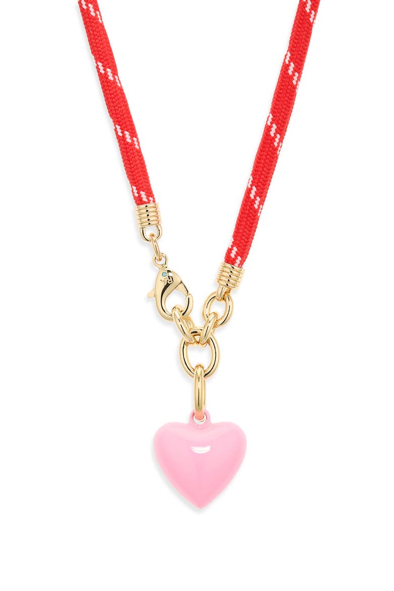The Happy Cord Charm Necklace, Main, color, RED/ COTTON CANDY