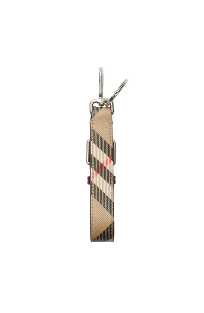 Burberry Check Key Ring, Alternate, color, Sand Beige/Peat Brown