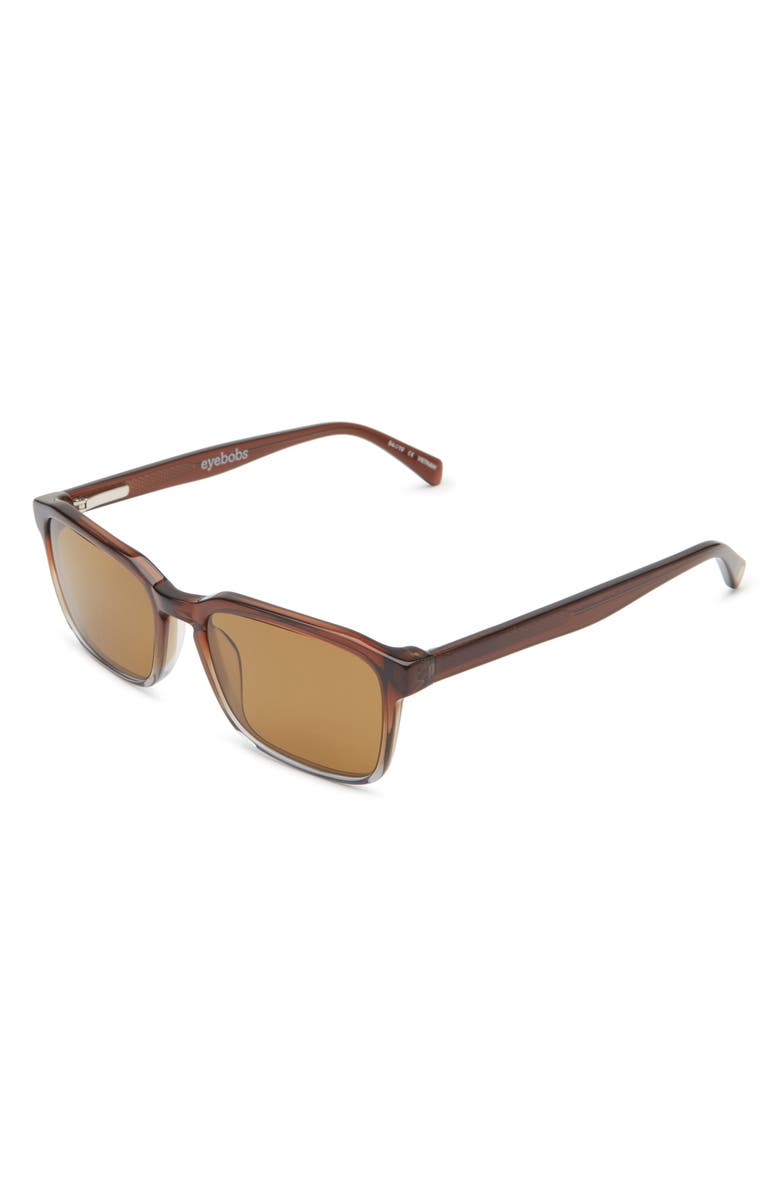 eyebobs Seymour Glass 52mm Polarized Rectangular Sunglasses, Alternate, color, Mahogany / Fog Grey / Brown