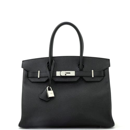 Pre-owned Hermes Hermes Birkin Handbag Black Epsom With Palladium Hardware 30 In Black