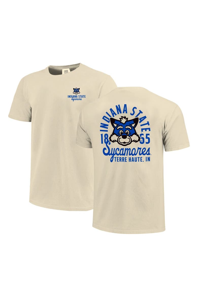 Men's Cream Indiana State Sycamores Comfort Colors Mascot Overlay T-Shirt, Main, color, Cream