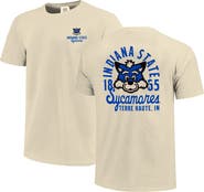 IMAGE ONE Men's Cream Indiana State Sycamores Comfort Colors Mascot Overlay T-Shirt