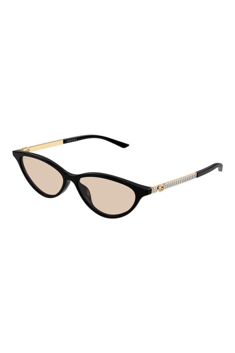 GG2211S 54mm Polarized Gradient Cat Eye Sunglasses, Alternate, color, BLACK
