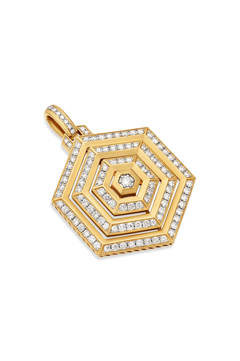 Carlyle Pendant in 18K Yellow Gold with Full Pavé Diamonds, Main, color, 18K YELLOW GOLD