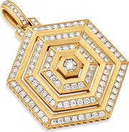 David Yurman Carlyle Pendant in 18K Yellow Gold with Full Pavé Diamonds