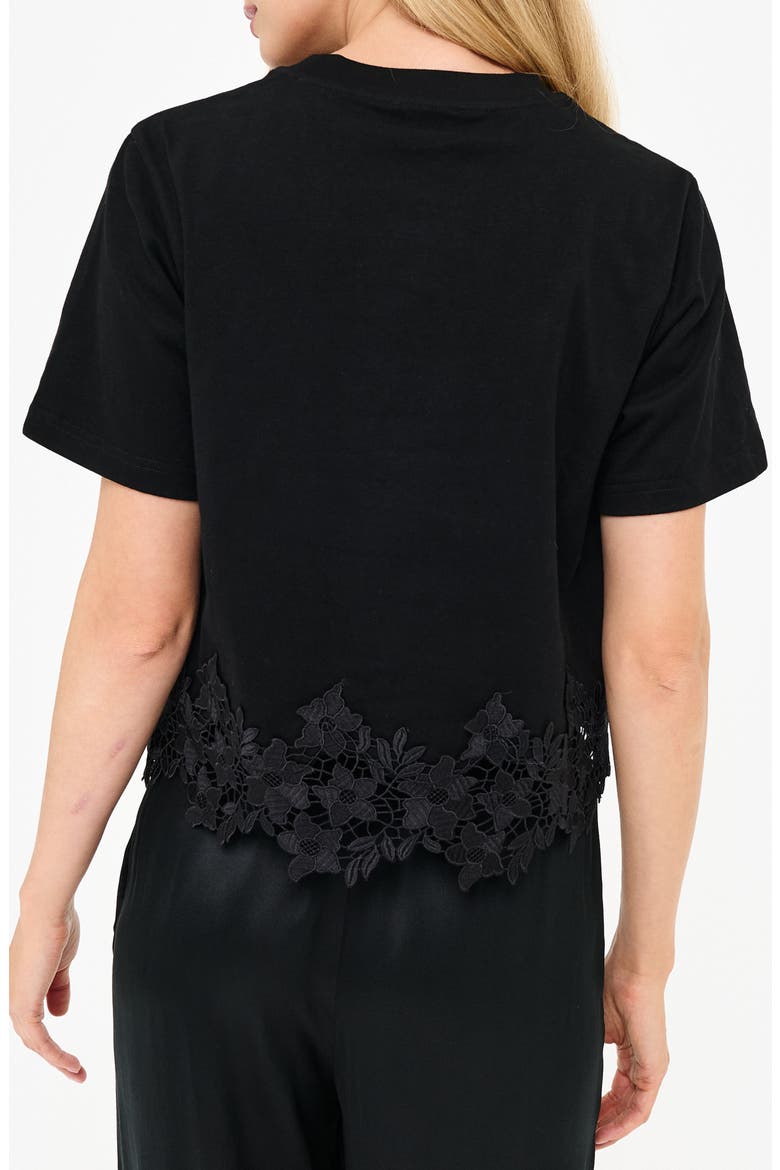 Keanu Lace Hem T-Shirt, Alternate, color, BLACK