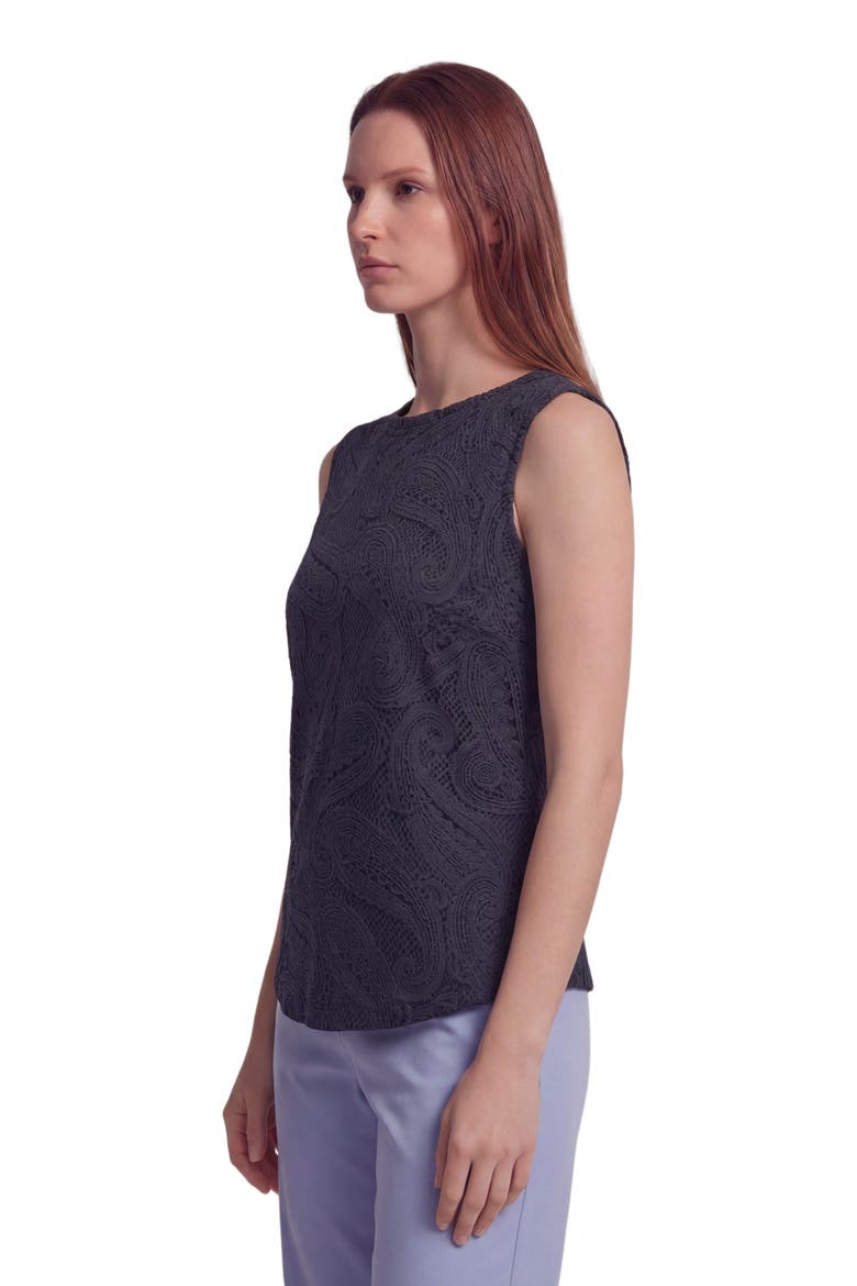 Crochet Womens Muscle Tank, Alternate, color, CROCHET CAVIAR