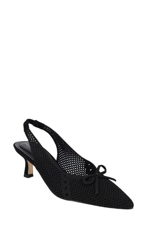 Beliz Slingback Pointed Toe Kitten Heel Pump