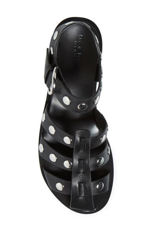 Rag & Bone Beau Studded Leather Fisherman Sandals In Black Leather