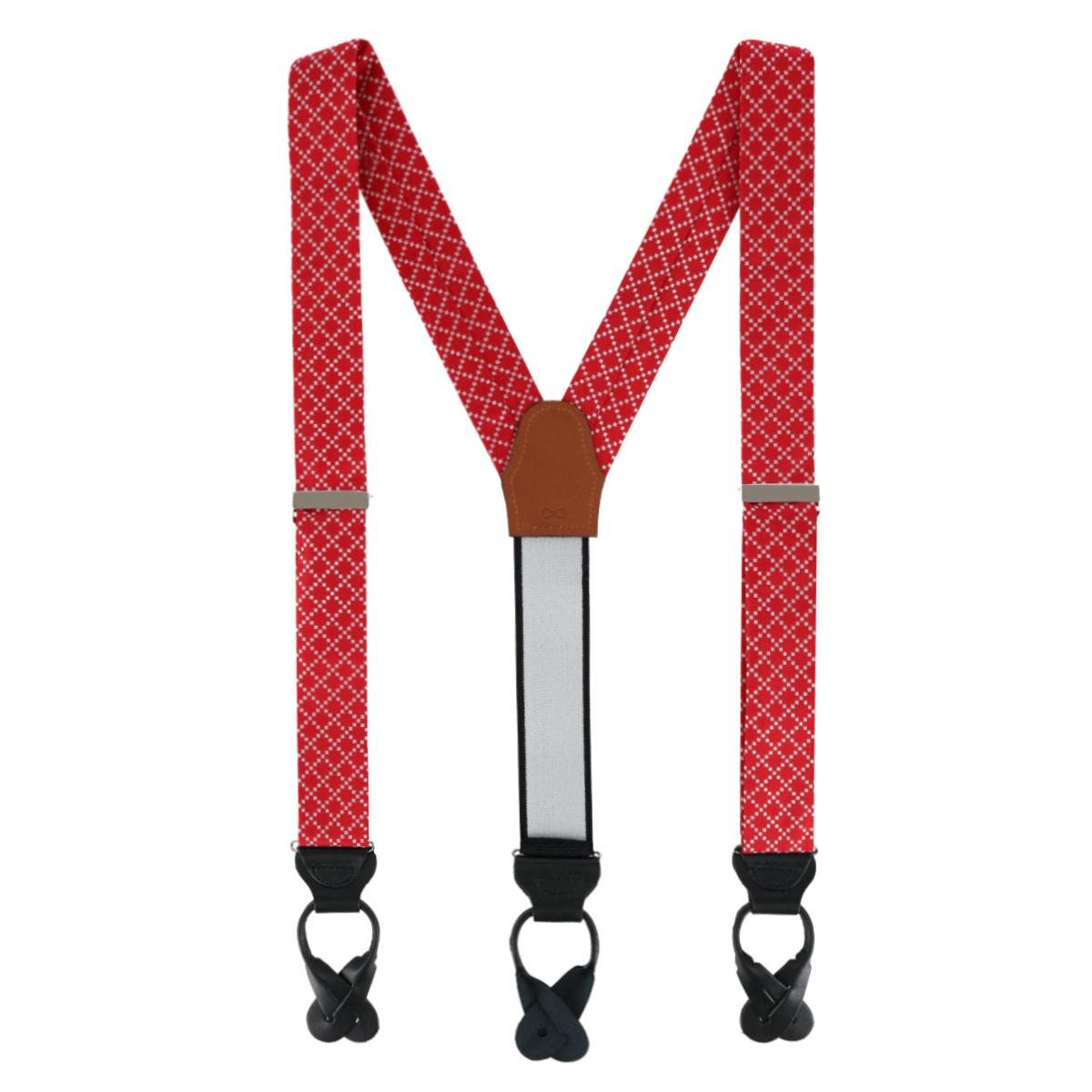 Trafalgar Rowan Geometric Pattern Silk Button End Suspenders (braces ...