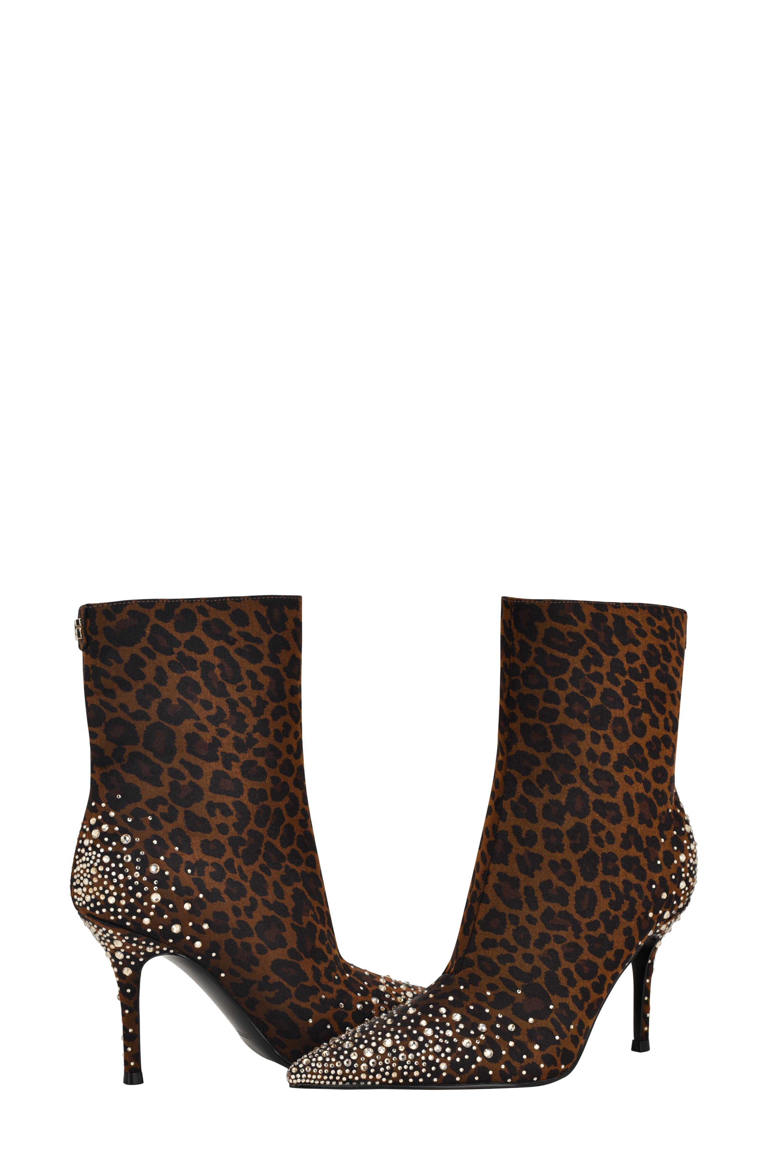 GUESS Gomoray Rhinestone Bootie, Alternate, color, Dark Brown