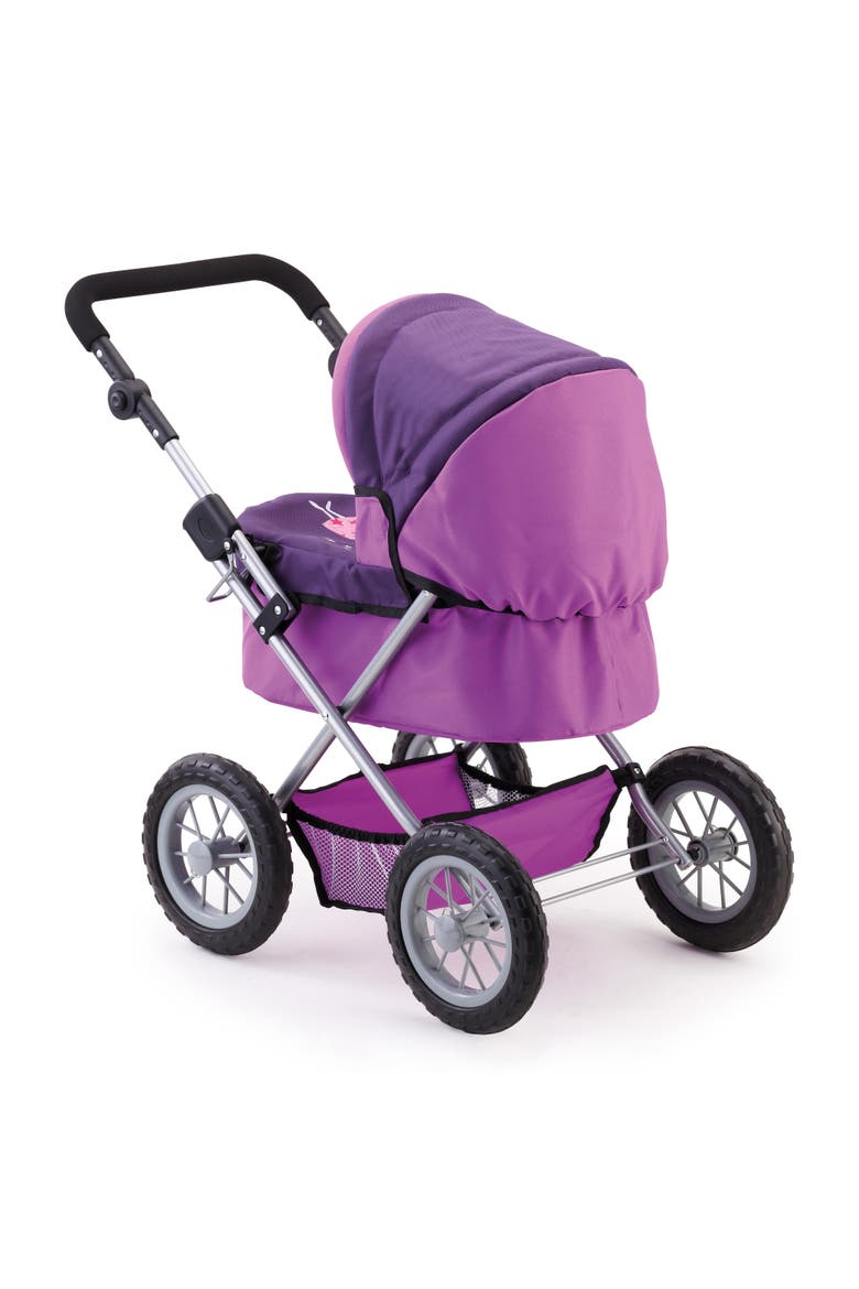 Adjustable and Foldable Doll Pram for Dolls up to 18 Inches, Bag Included, Alternate, color, Purple