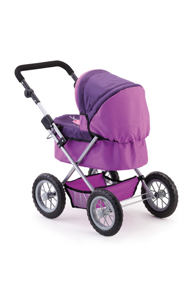 Bayer Design Adjustable and Foldable Doll Pram for Dolls up to 18 Inches, Bag Included, Alternate, color, Purple