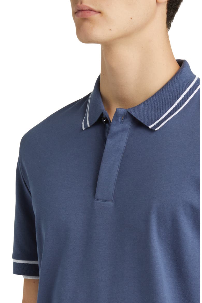 Parlay Tipped Cotton Polo, Alternate, color, OPEN BLUE