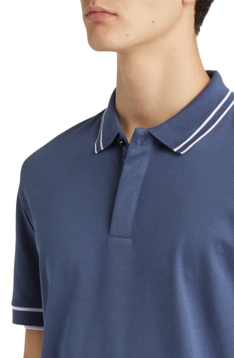 BOSS Parlay Tipped Cotton Polo, Alternate, color, Open Blue