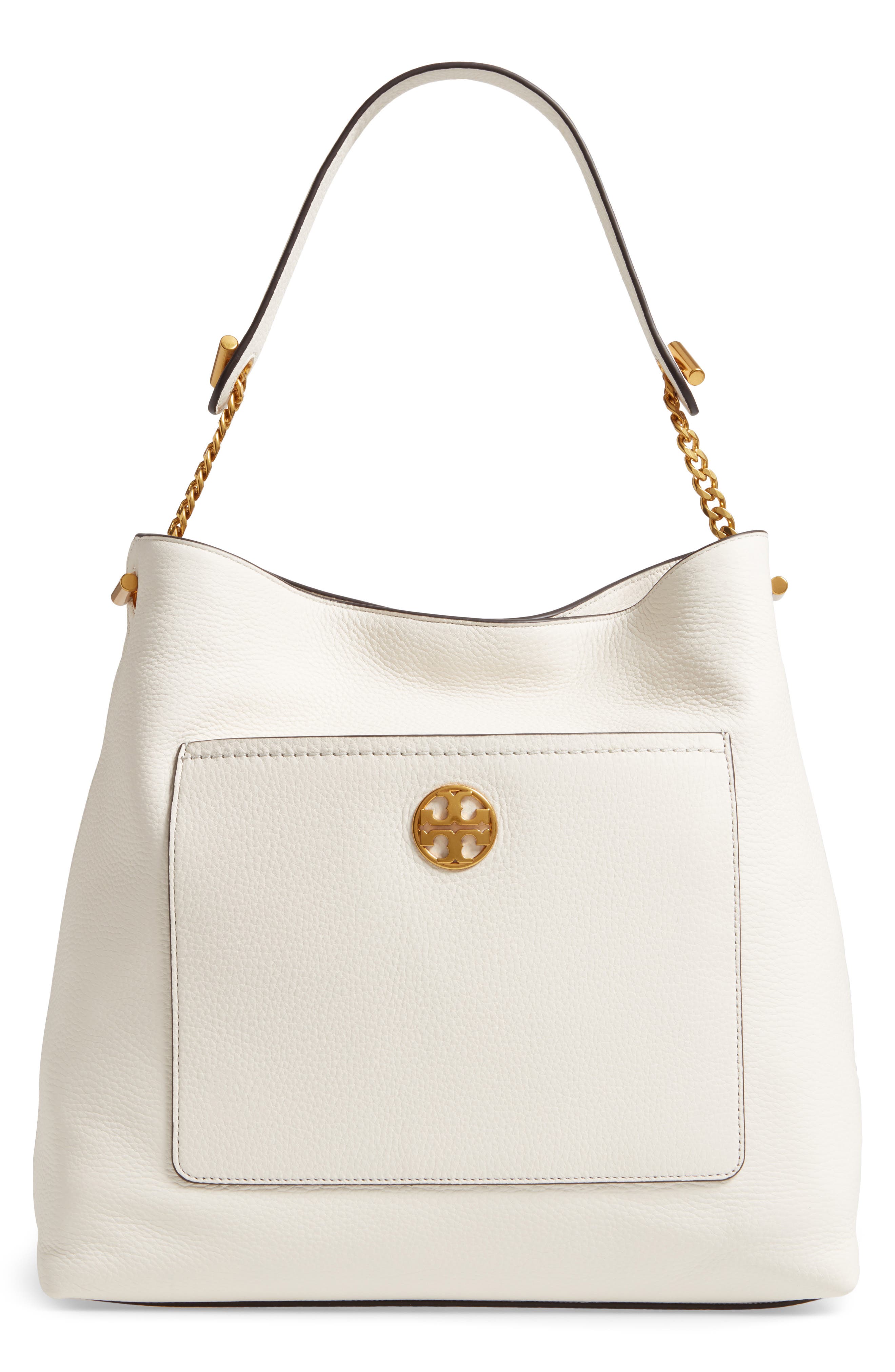Tory Burch Chelsea Chain Leather Hobo, Main, color, 