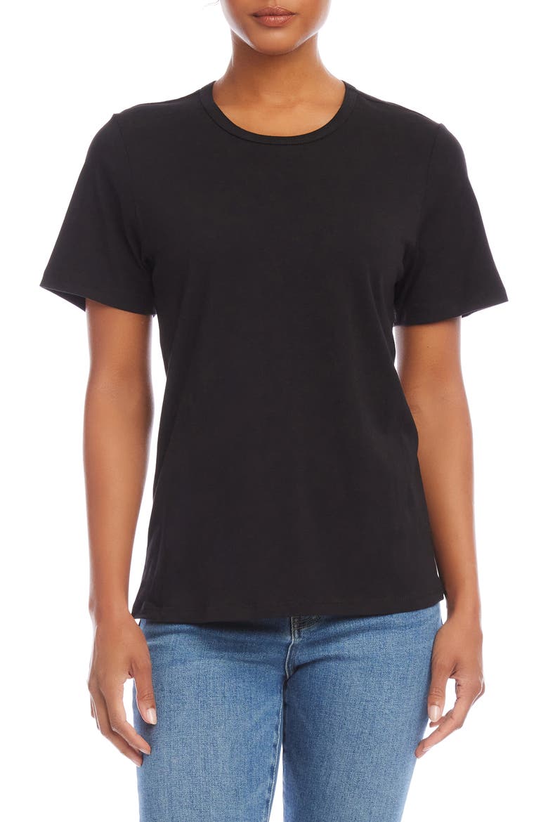 Stretch Cotton T-Shirt, Alternate, color, BLACK