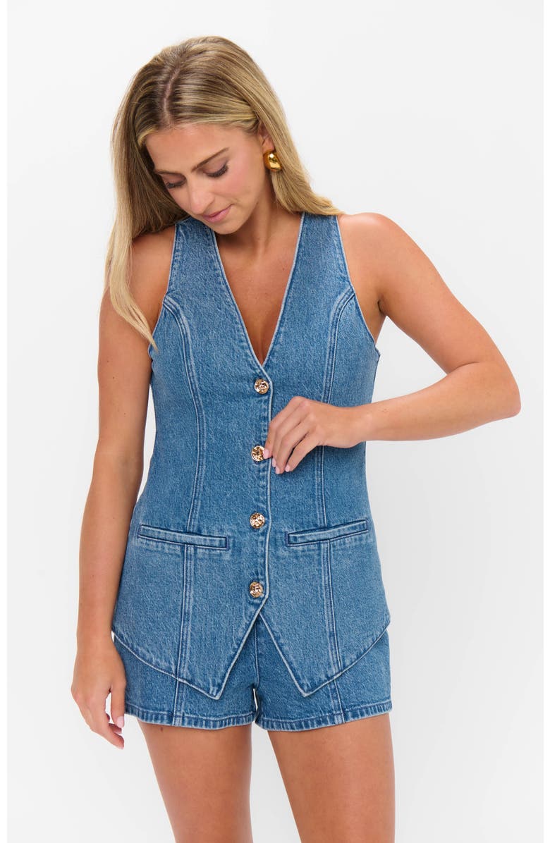 Show Me Your Mumu Venture Out Romper, Alternate, color, Ripple Indigo