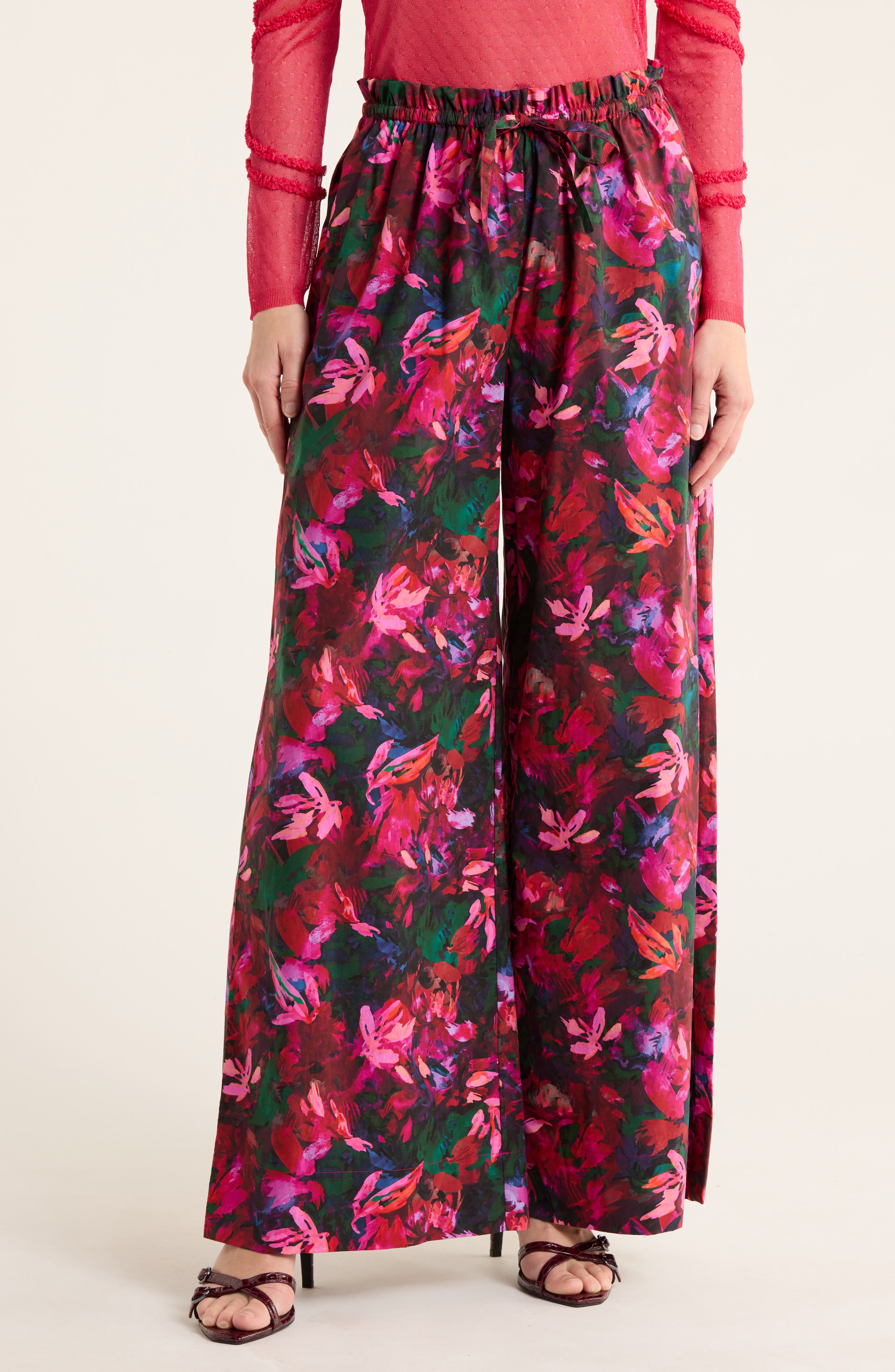 Ulla Johnson Sawyer Floral Cotton Wide Leg Pants
