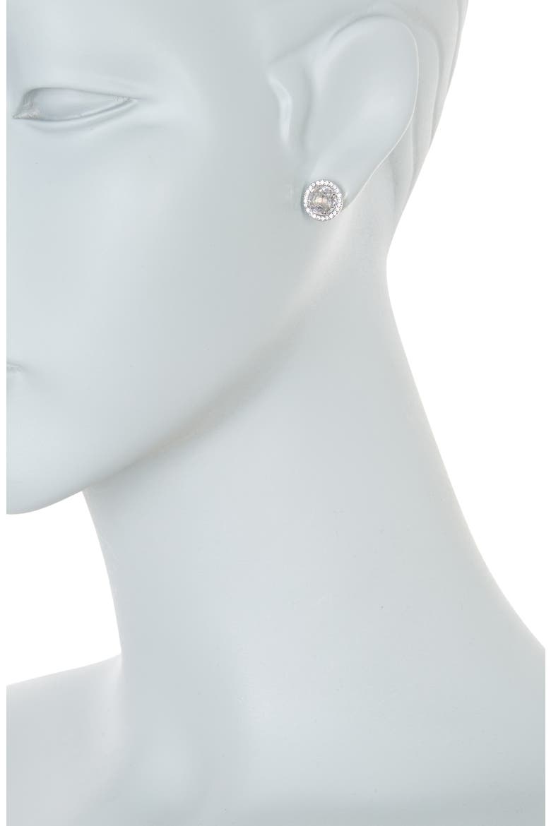 bright ideas pavé halo cz stud earrings, Alternate, color, CLEAR/ SILVER
