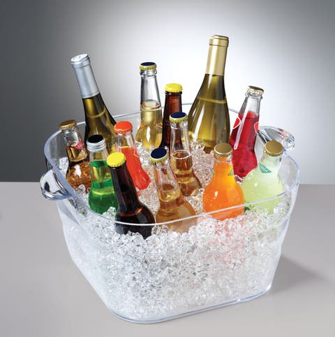 Big Square Party Beverage Tub, Clear