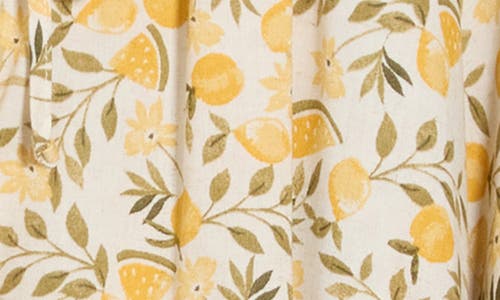 RENEE C RENEE C LEMON PRINT TIE KEYHOLE LONG SLEEVE TOP