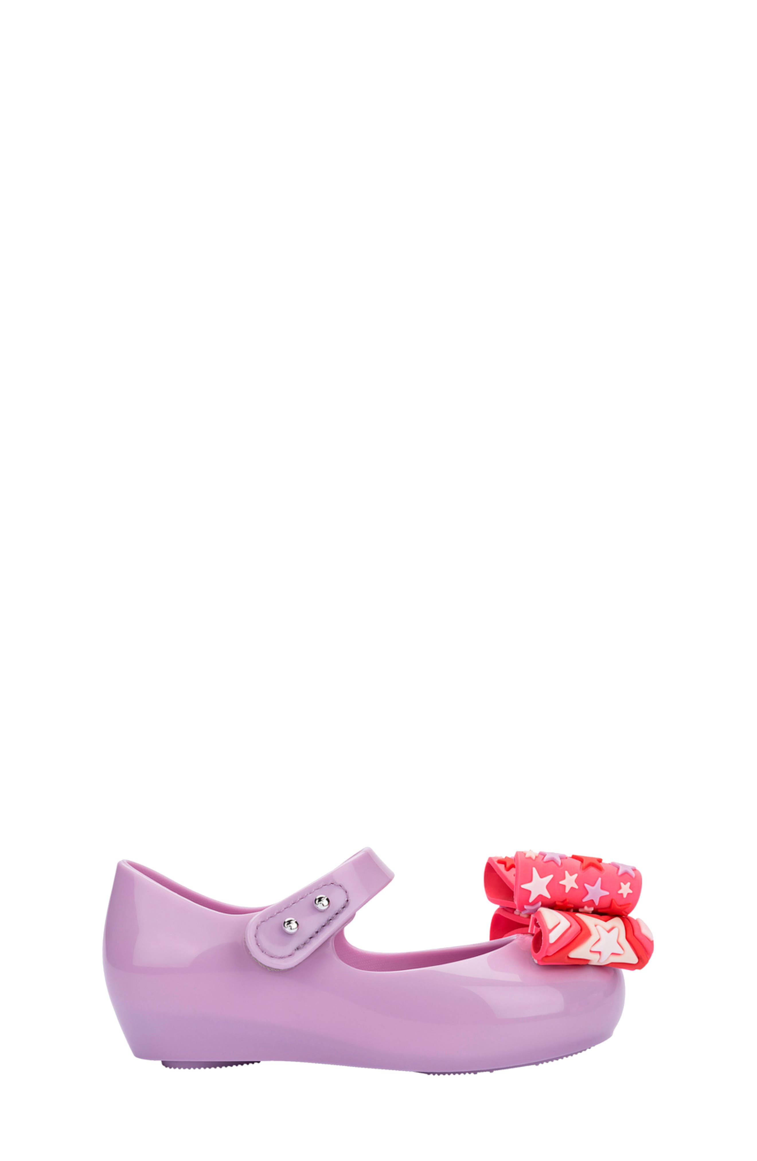 Mini Melissa Kids' Ultragirl Wonderland Mary Jane Flat, Alternate, color, Lilac/ Pink