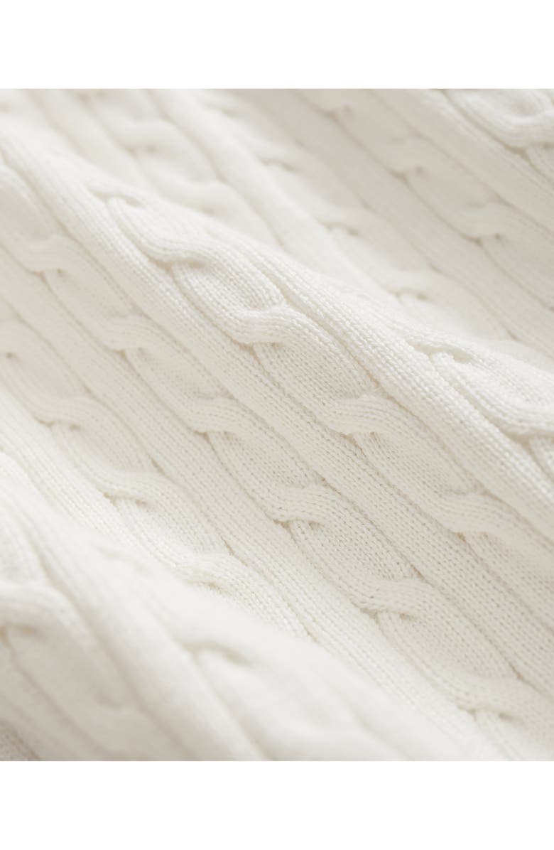 Brooks Brothers Cabled Cotton Tennis Polo Sweater, Alternate, color, 