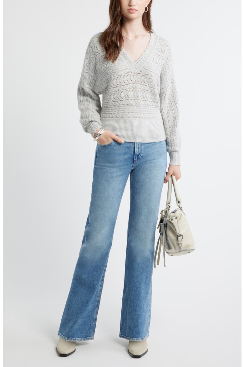 Pointelle Dolman Sleeve Sweater, Alternate, color, GREY LIGHT HEATHER