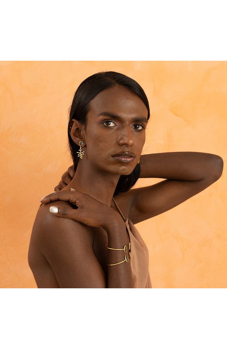 Dhwani Bansal ZELENA MINI EARRINGS, Alternate, color, Gold Plated