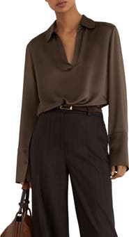 Reiss Marina V-Neck Silk Top