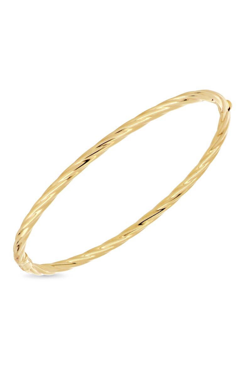 14K Gold Twisted Texture Bangle Bracelet, Alternate, color, 14K YELLOW GOLD