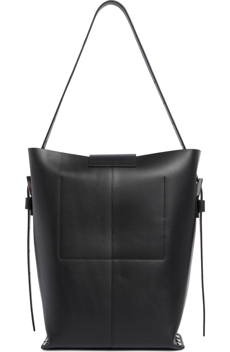 AllSaints Miro Leather Shoulder Bag, Alternate, color, Black