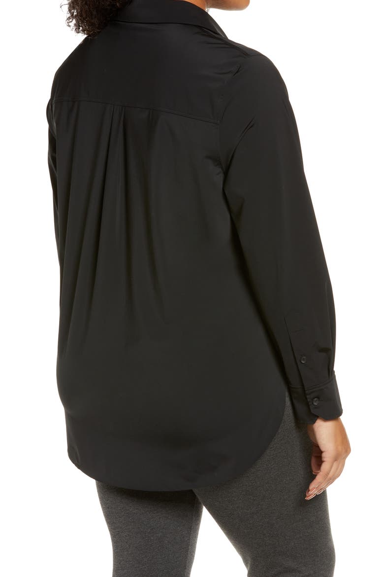 'Lyssentials Schiffer Button-Up Shirt, Alternate, color, BLACK