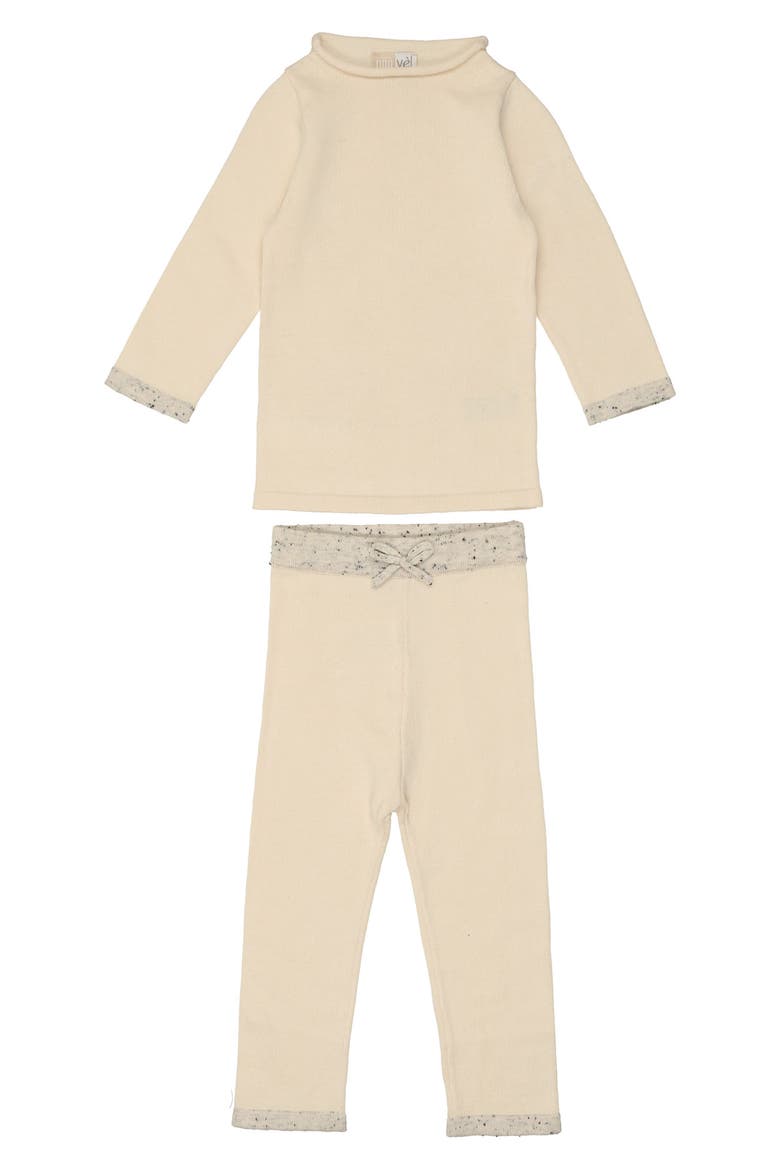 Knit Top & Pants Set, Main, color, CREAM