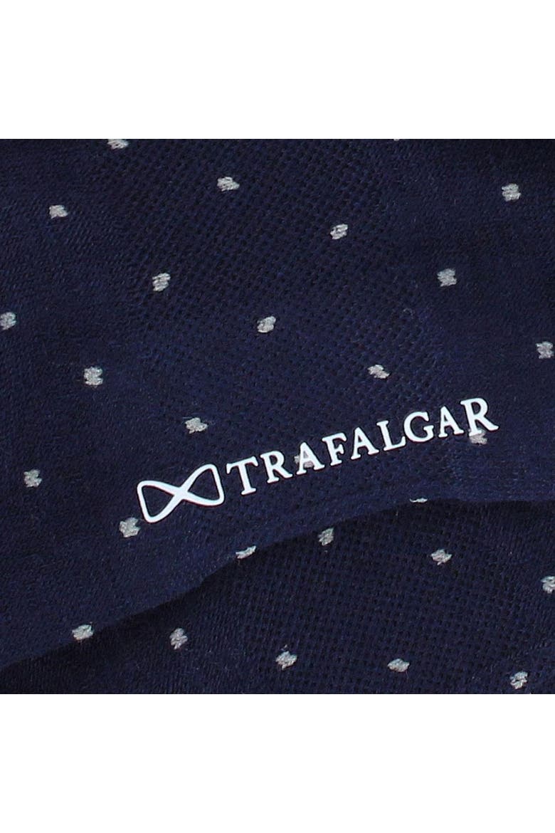 Croix Polka Dot Patterned Mid-Calf Merino Wool Socks, Alternate, color, Navy Blue with Grey Dots
