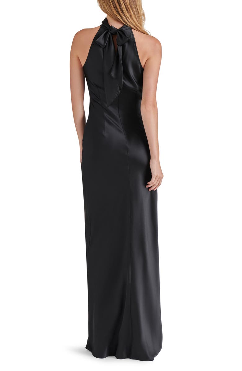 Steve Madden Lara Satin Bias Cut Maxi Dress, Alternate, color, Black