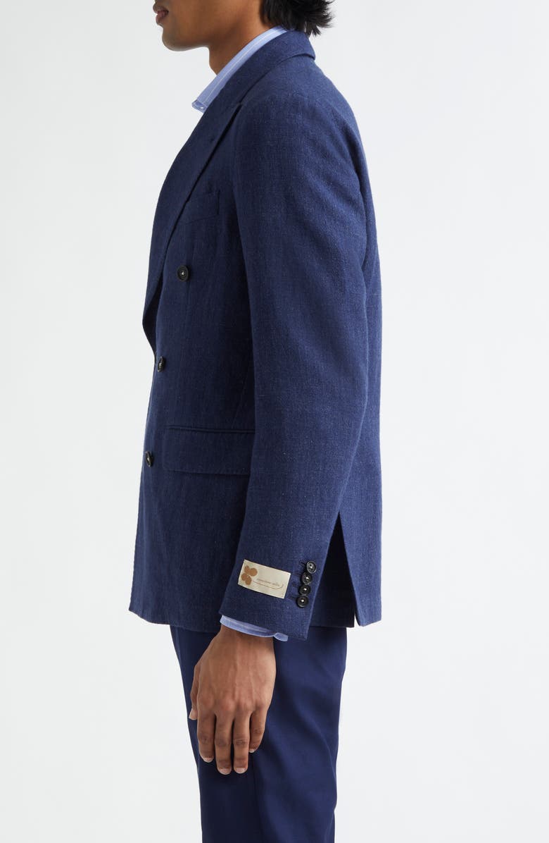 Massimo Alba Monster Double Breasted Linen & Virgin Wool Blend Sport Coat, Alternate, color, Blu