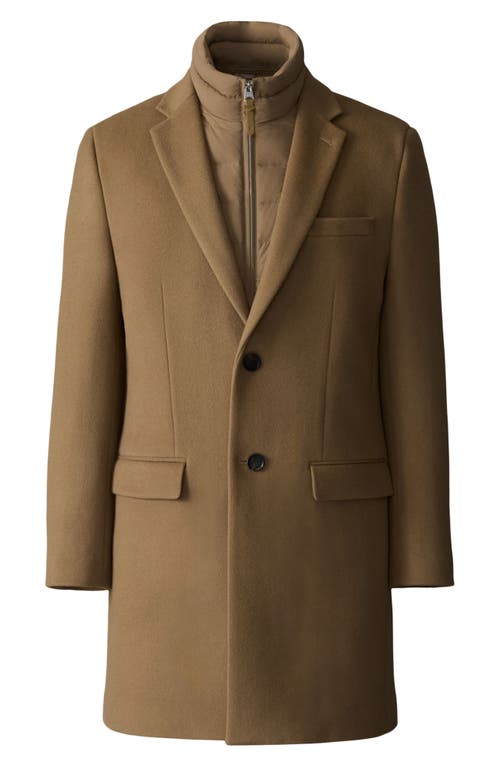 Mackage Skai-slb Virgin Wool Coat With Removable Down Bib In Brown