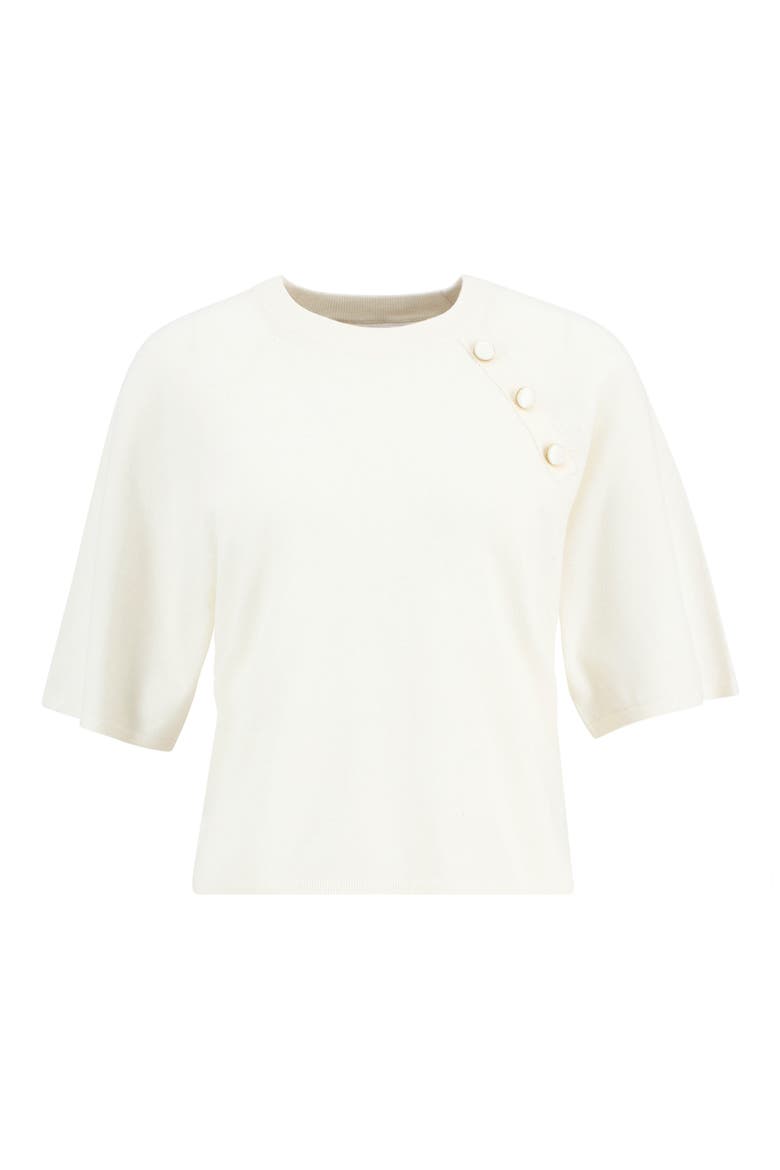 Camille Merino Wool & Cotton Sweater, Alternate, color, CLOUD