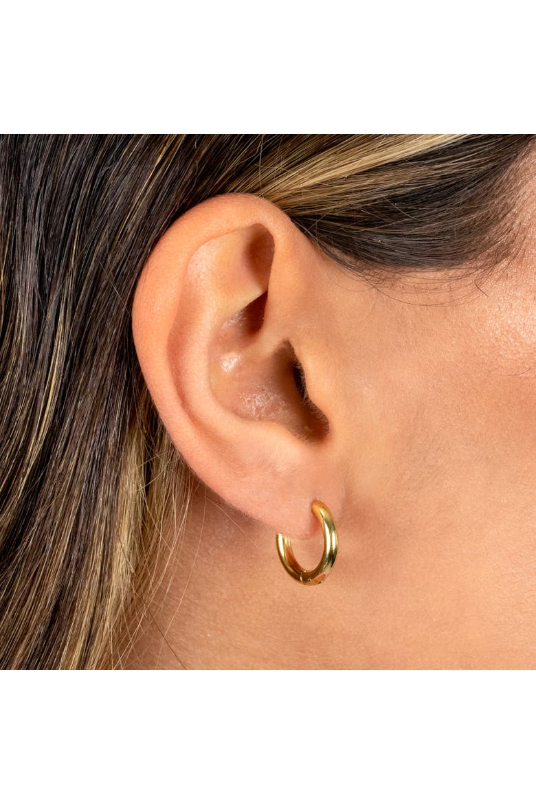 Solid Wide Rounded Huggie Earring, Alternate, color, Gold